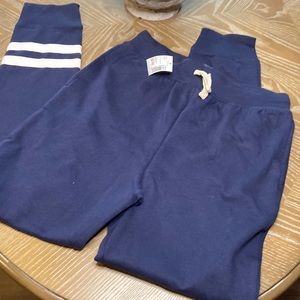 Big Boys Boys Navy Blue & White Stripe  Athletic Joggers Soft Fleece Sweatpants